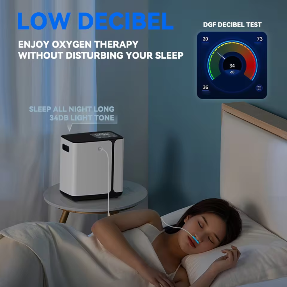 Home Use Portable Oxygen Machine with Adjustable Flow and Timer