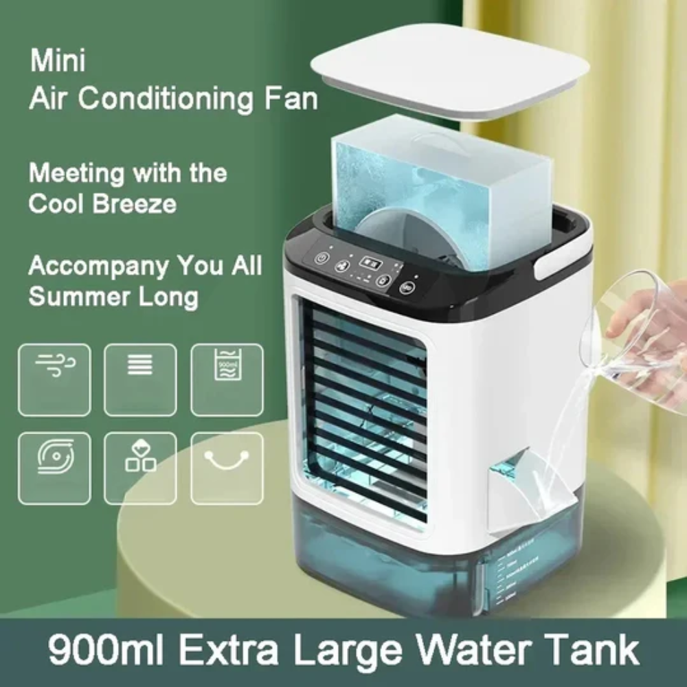 Compact Air Cooler with Ultrasonic Fan and 3 Speed Settings