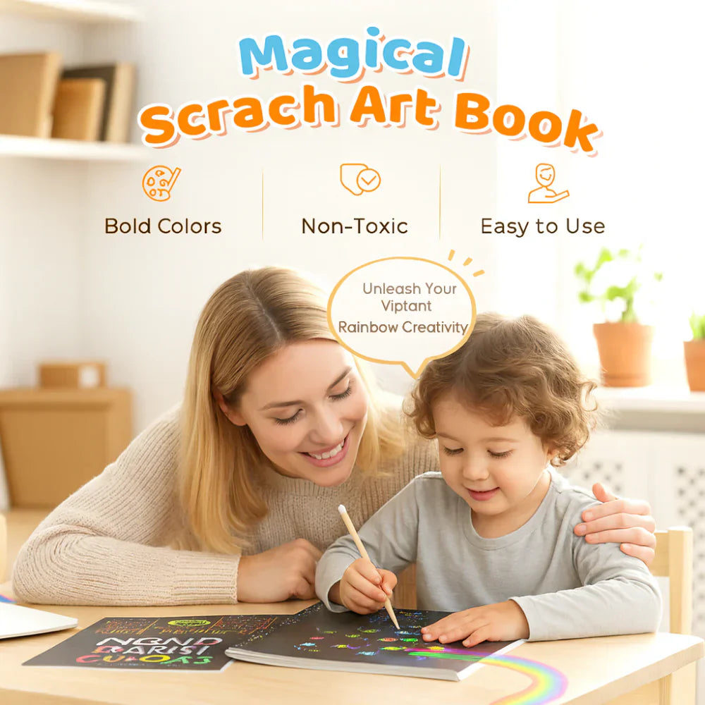 Vibrant Scratch-Off Art Paper Kit for Endless Creativity