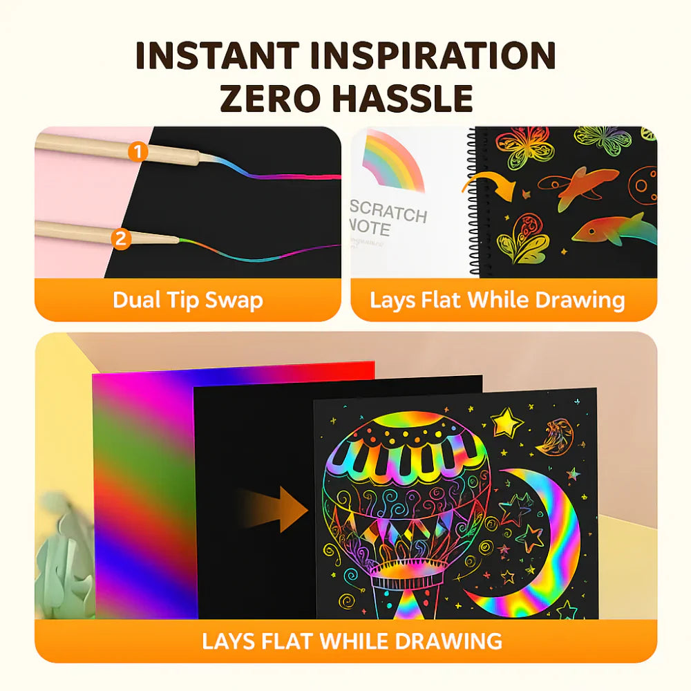 Vibrant Scratch-Off Art Paper Kit for Endless Creativity