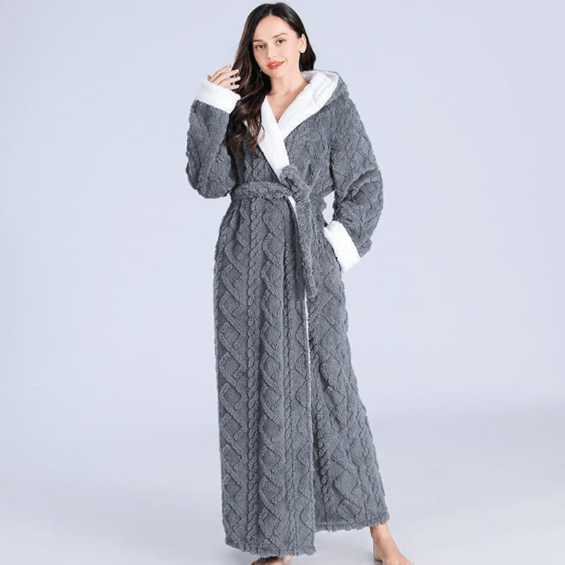 CozyHaven Plush Hooded Bathrobe for Ultimate Comfort