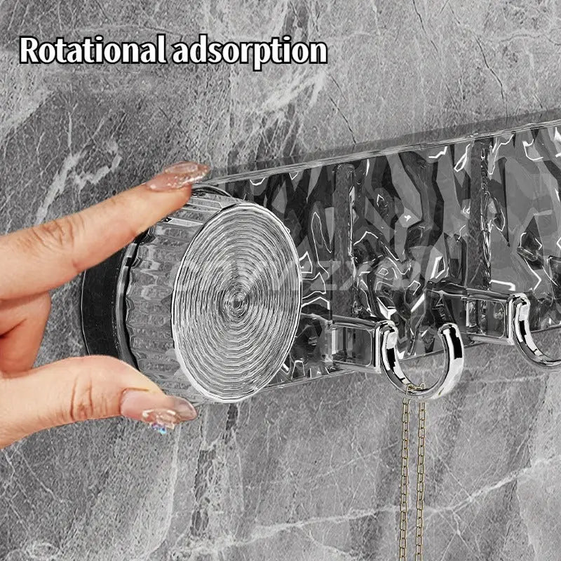 Drill-Free Mounting Hook Rack with Rotating Suction Cups – Stylish & Functional