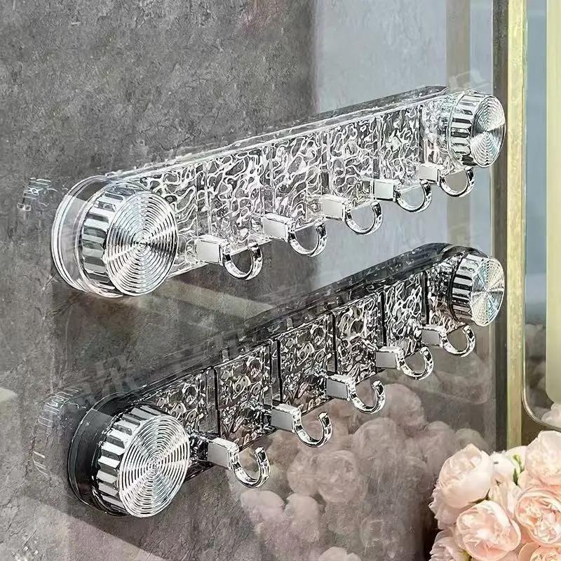 Drill-Free Mounting Hook Rack with Rotating Suction Cups – Stylish & Functional
