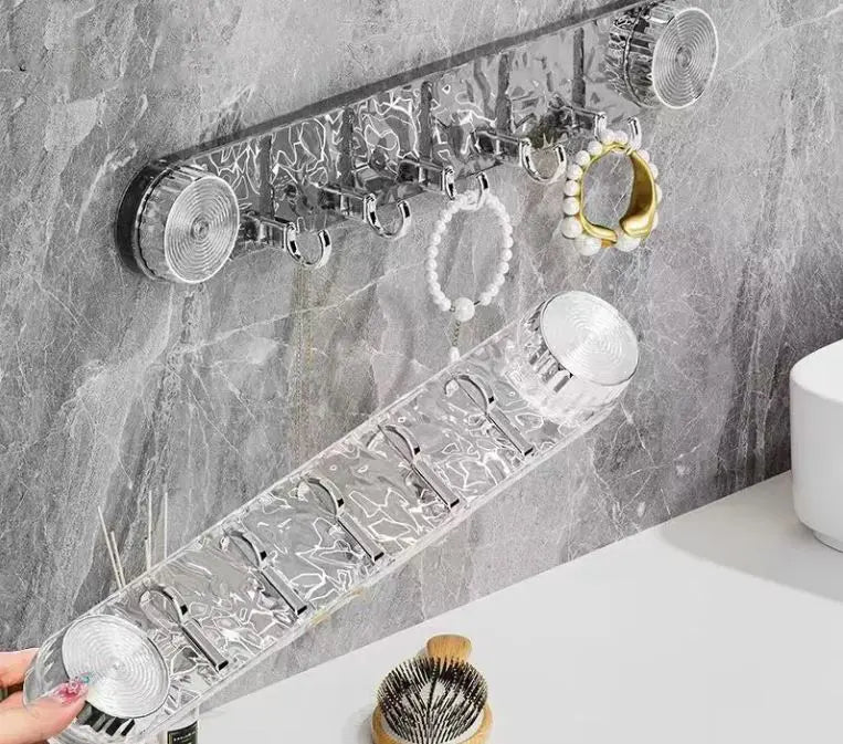 Drill-Free Mounting Hook Rack with Rotating Suction Cups – Stylish & Functional