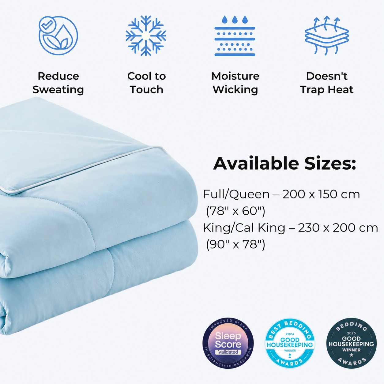 Lightweight Dual-Sided Cooling Comforter – Breathable Silky Fabric for Summer