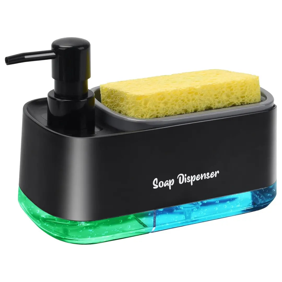 Space-Saving Dual Liquid Dispenser for Bath and Kitchen