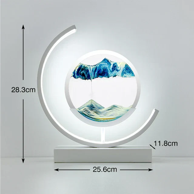 LED Hourglass Lamp with Dynamic Sand Art – Stylish Iron Home Decor