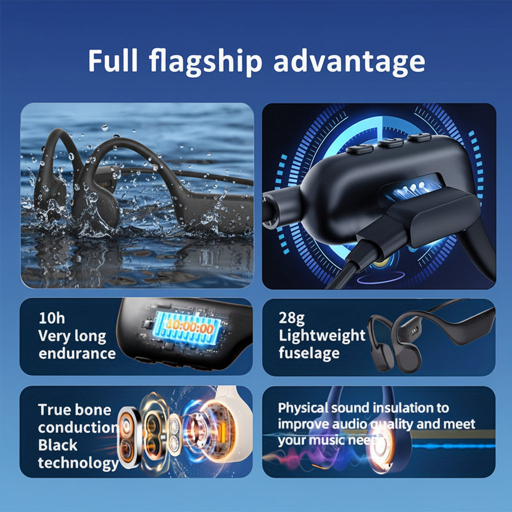 Open-Ear Sports Headphones with USB Charging and Clear Audio