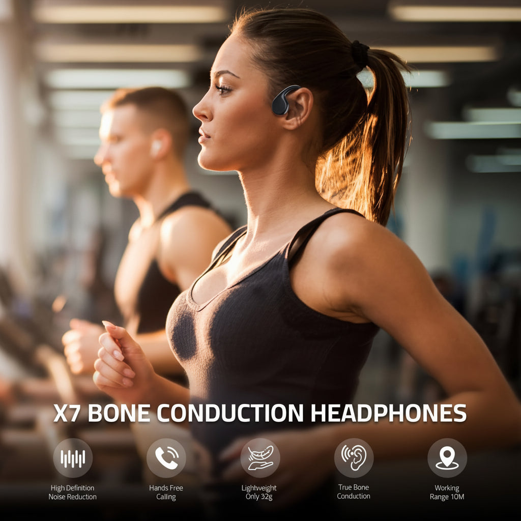 Open-Ear Sports Headphones with USB Charging and Clear Audio