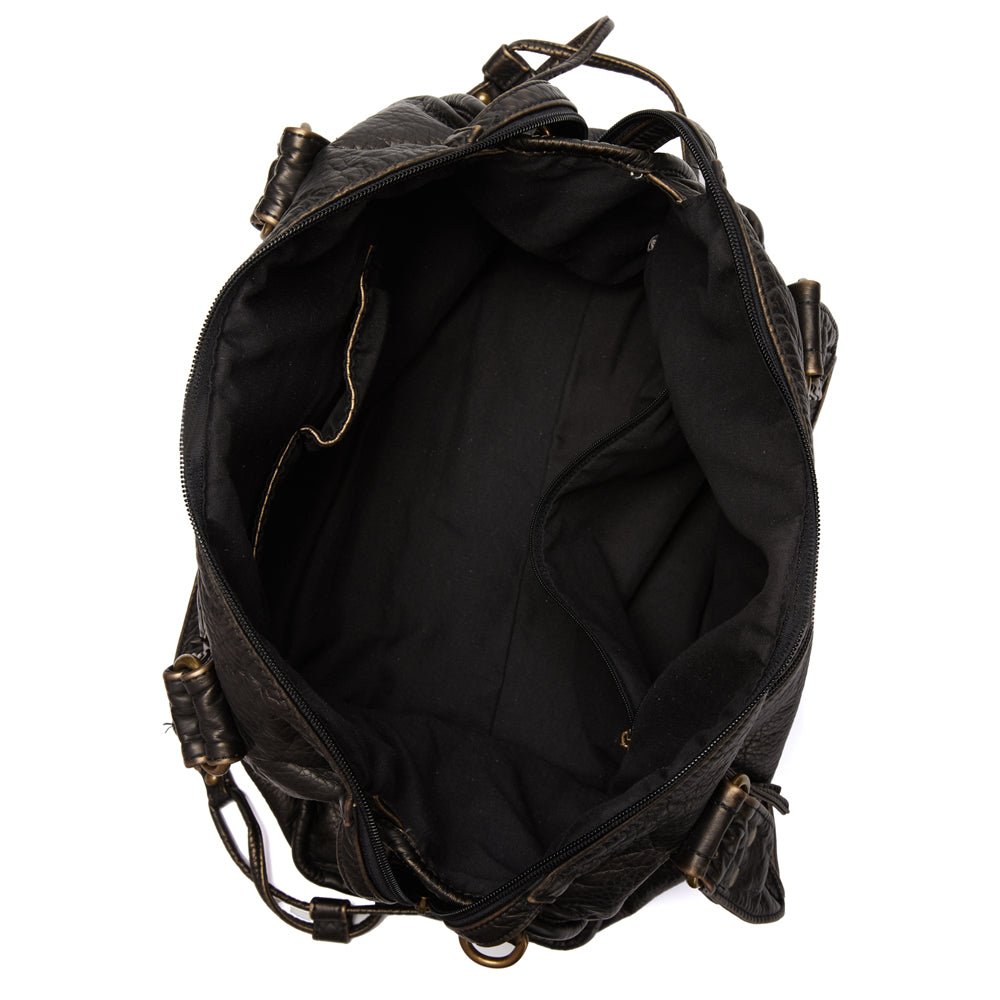 ChicFusion Stylish Black Faux Leather Handbag for Daily Use