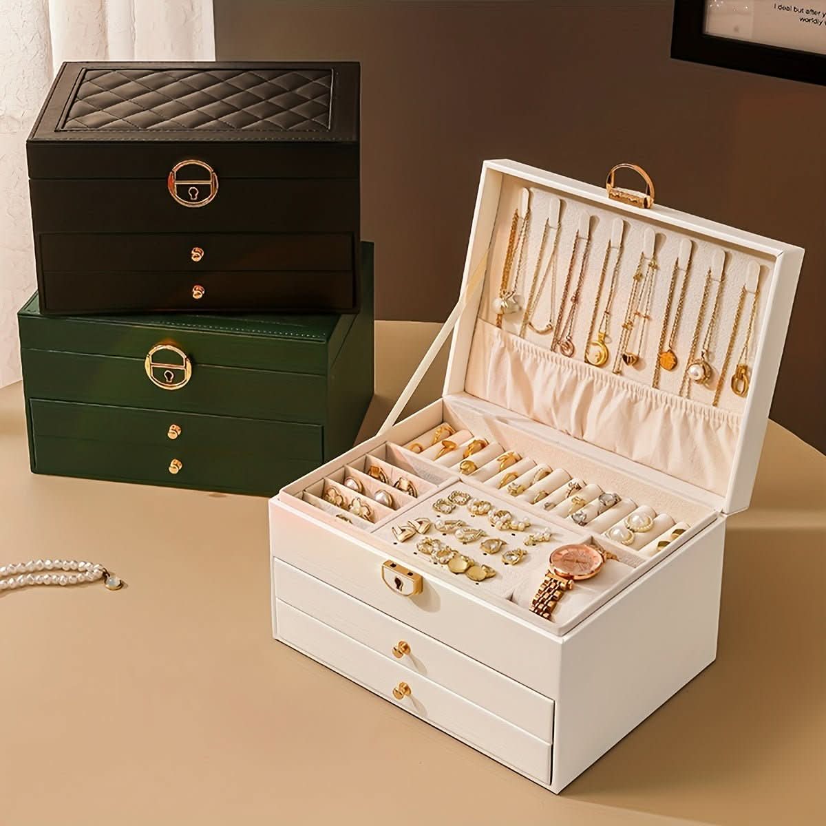 Sophisticated Leather Jewelry Organizer for Travel and Home
