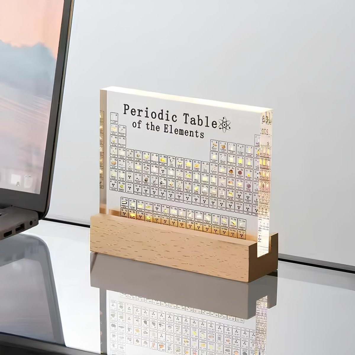 GlowChart Illuminated Periodic Table Featuring 83 Elements