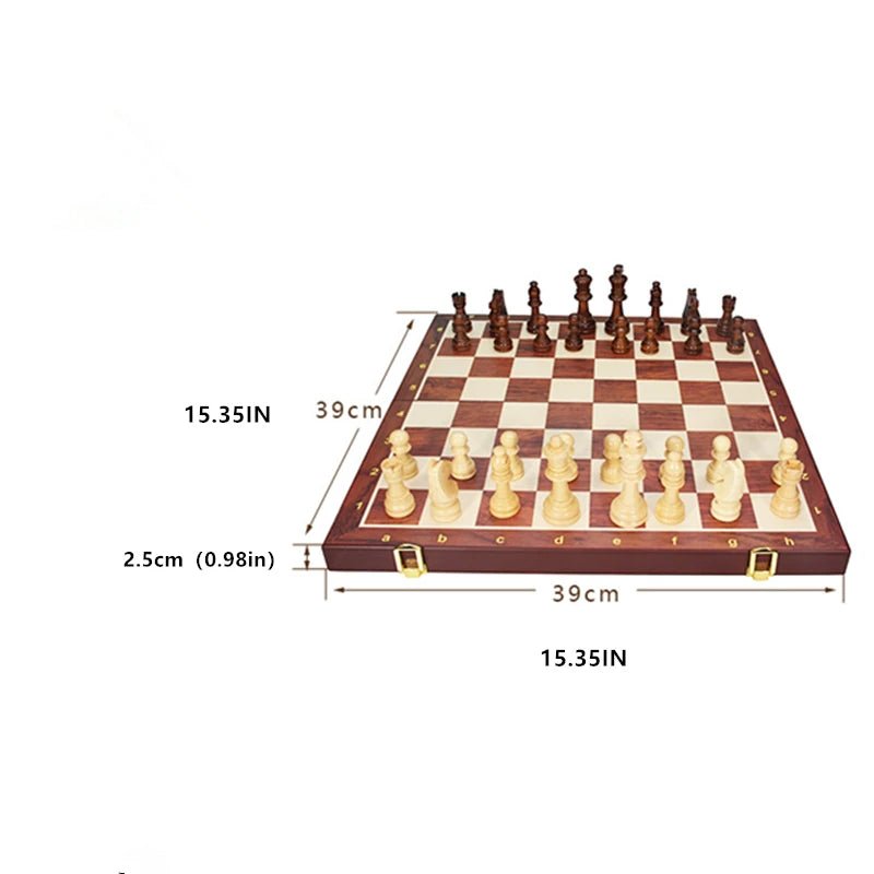 ClassicCraft Wooden Chess Set with Elegant Foldable Design