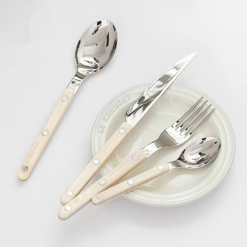 LuxeCraft 4-Piece Engraved Stainless Steel Utensil Set