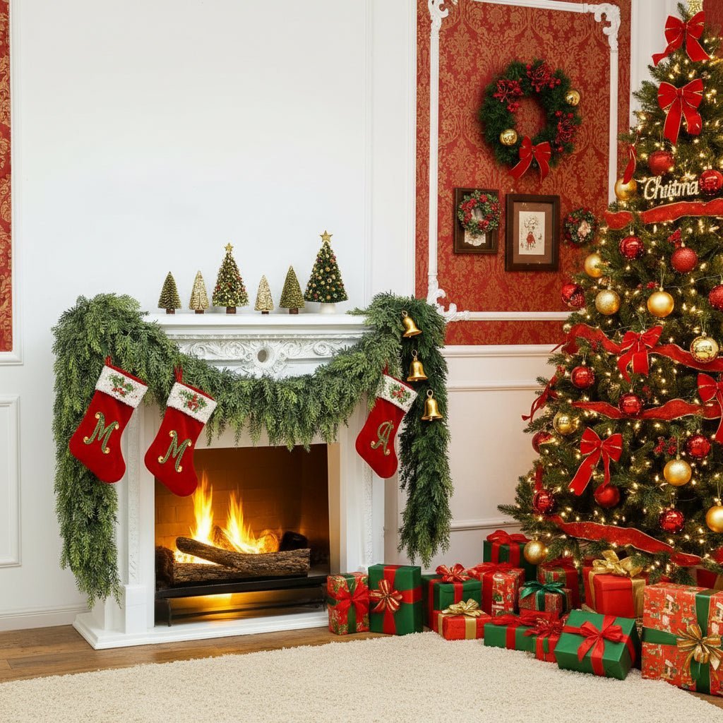 Evergreen Elegance: Artisan Christmas Garland with Cedar Touch