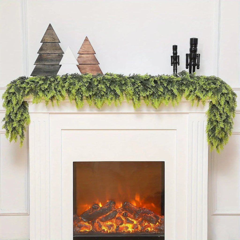Evergreen Elegance: Artisan Christmas Garland with Cedar Touch