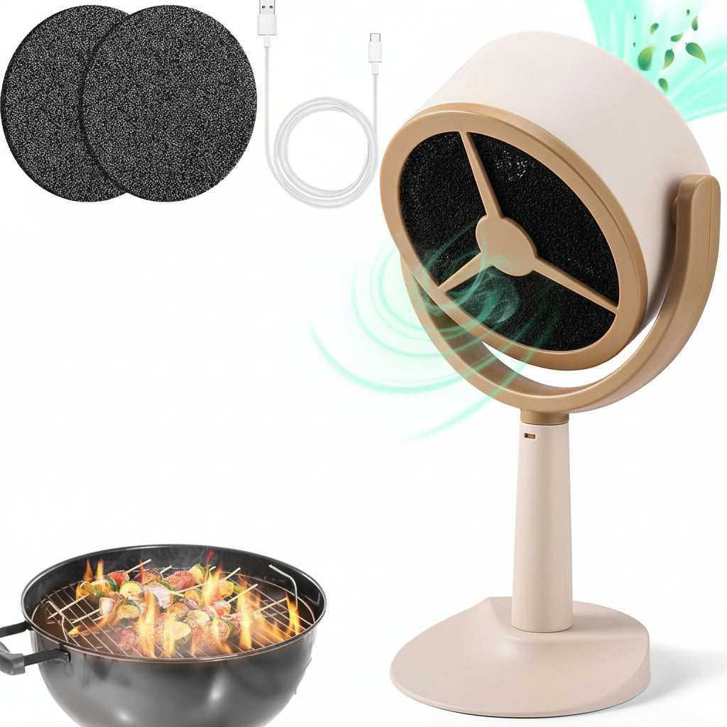 Compact Kitchen Air Purifier with Rechargeable Power