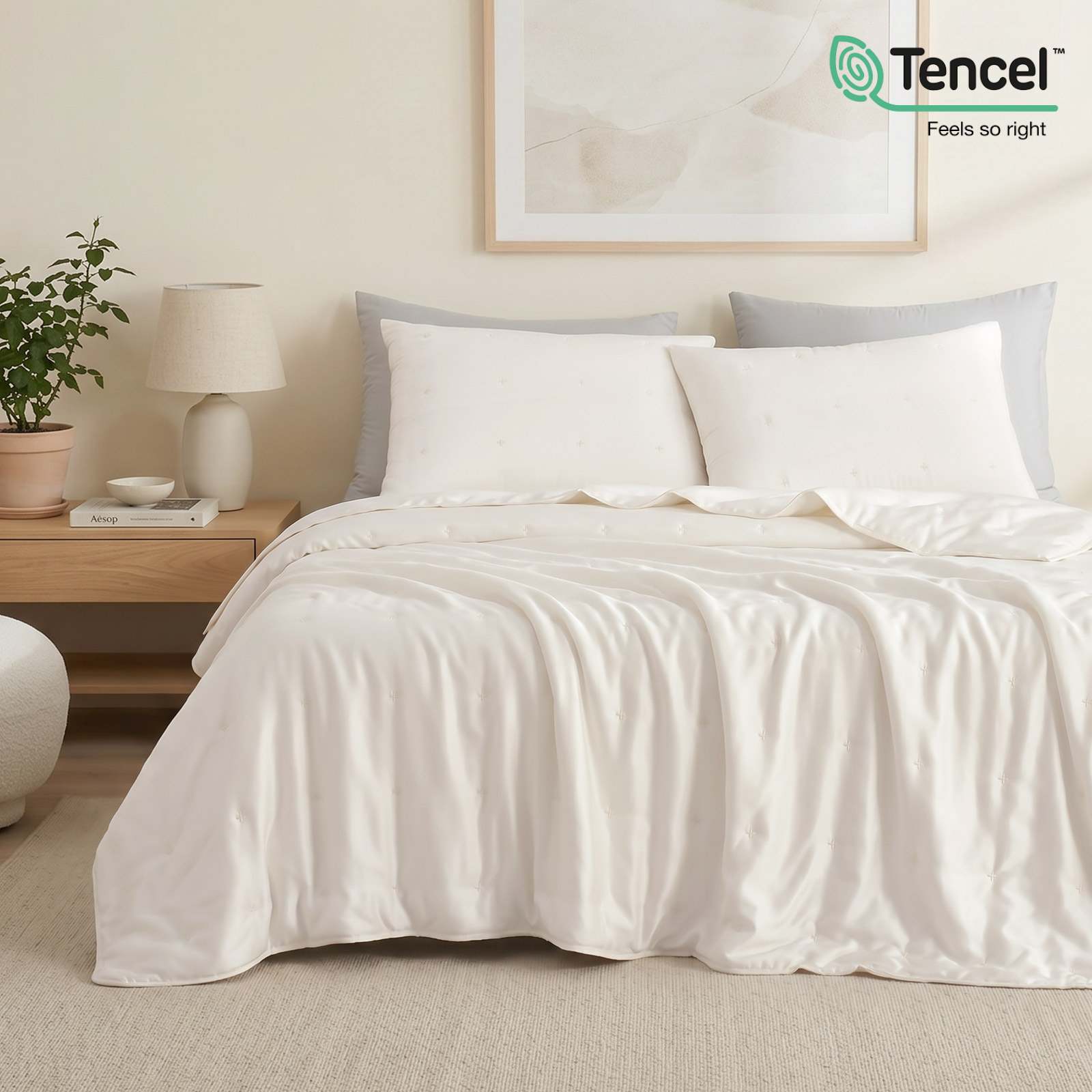 Sustainable Bedding Set | Cooling Tencel Comforter with Moisture Control | Lightweight for Warm Sleepers