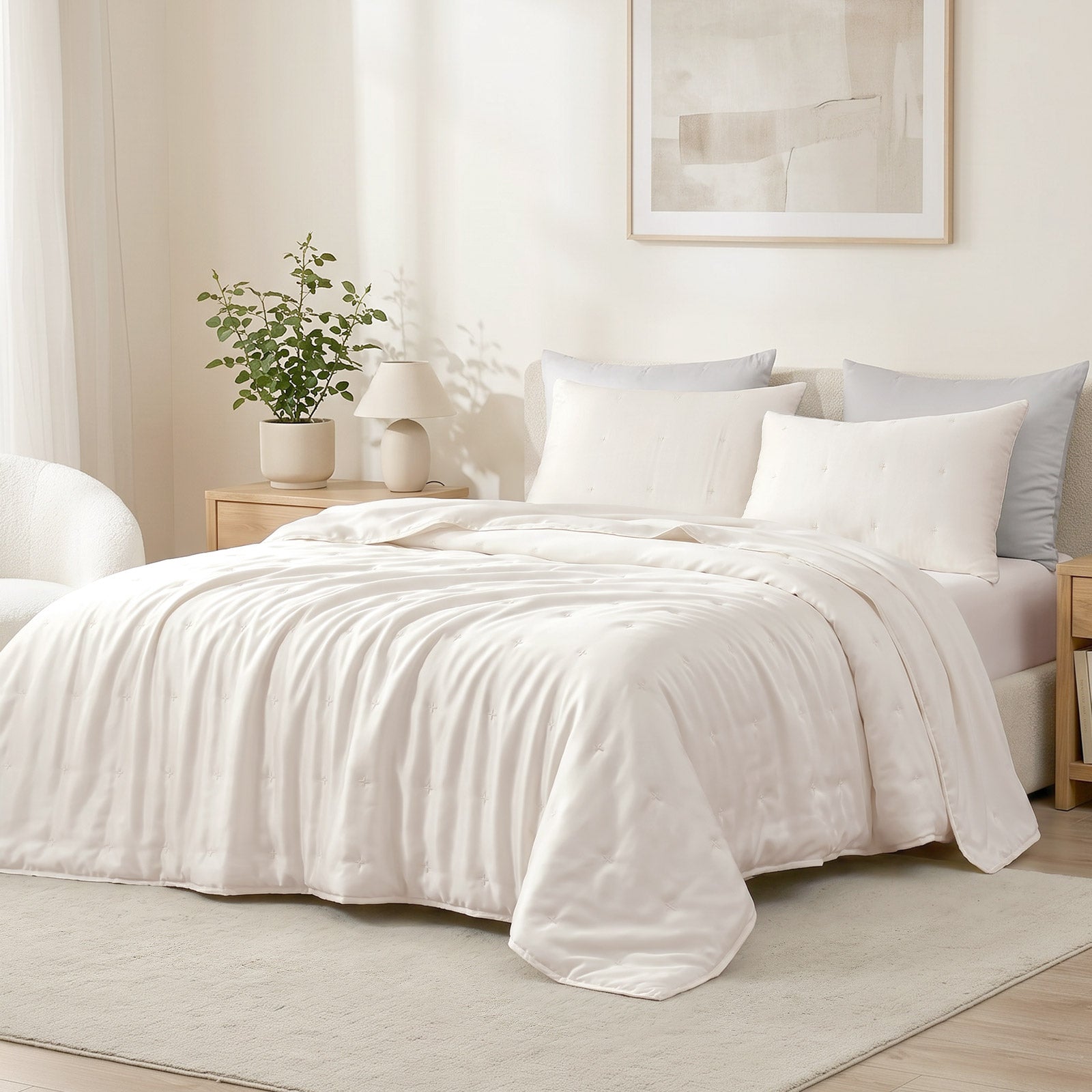 Sustainable Bedding Set | Cooling Tencel Comforter with Moisture Control | Lightweight for Warm Sleepers