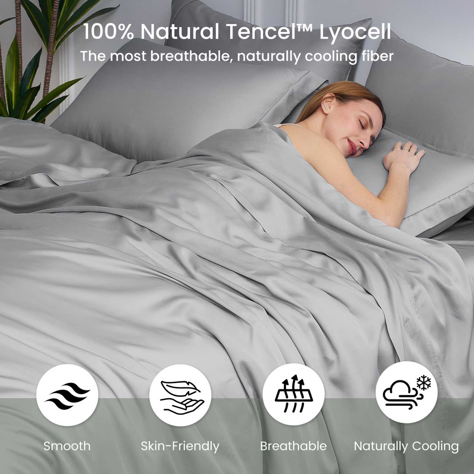 Lightweight Tencel Duvet Cover Set with Cooling Features – Eco-Friendly & Moisture-Wicking