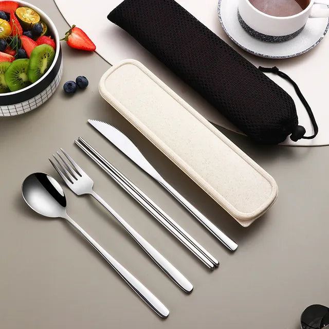 Portable Stainless Steel Cutlery Set – Eco-Friendly Silverware for Daily Use