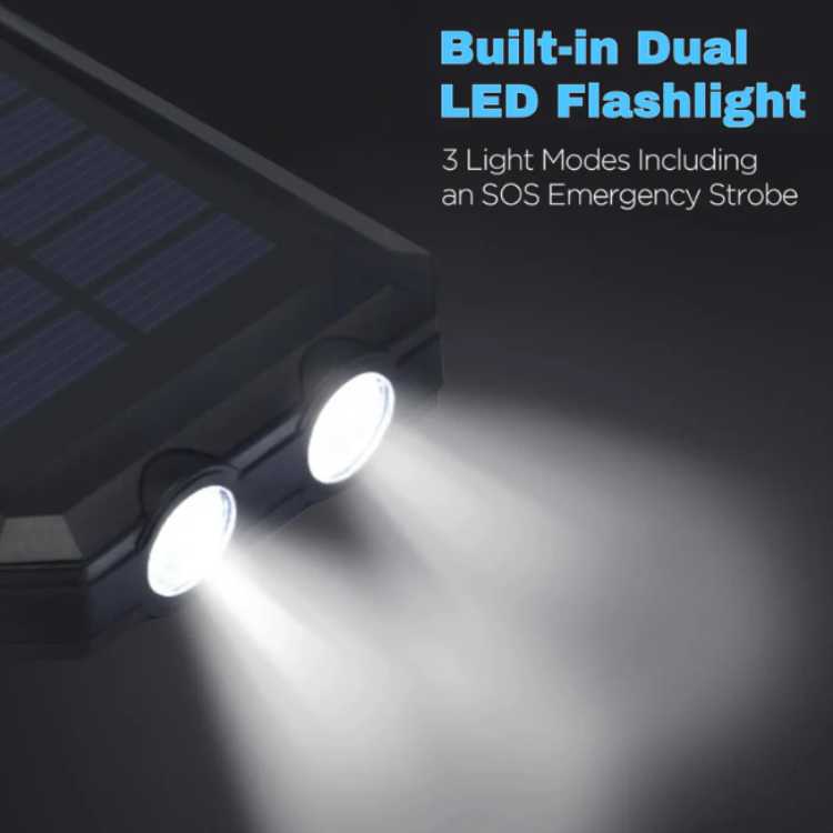 10,000mAh Waterproof Portable Solar Charger for Outdoor Use
