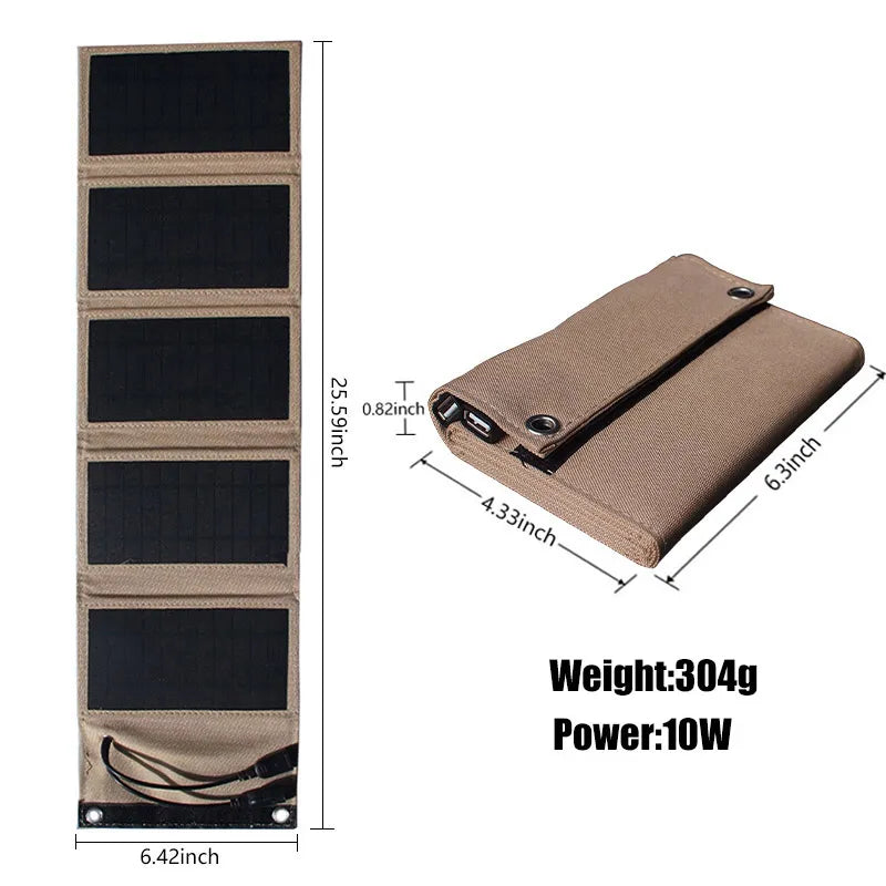 Portable Solar Battery Pack with Dual USB Ports – Waterproof for Outdoor Use