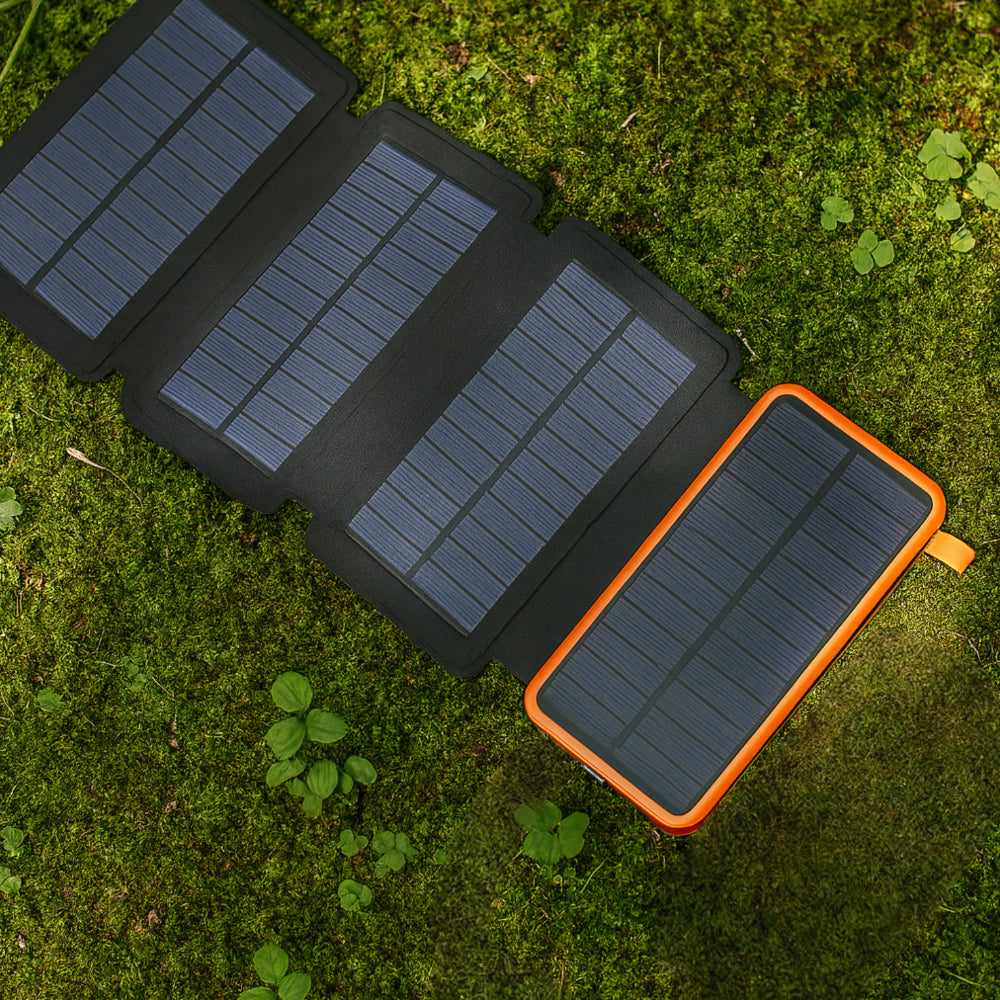 Solar Power Bank with 25000mAh Capacity, Foldable Panel & Quick Charge