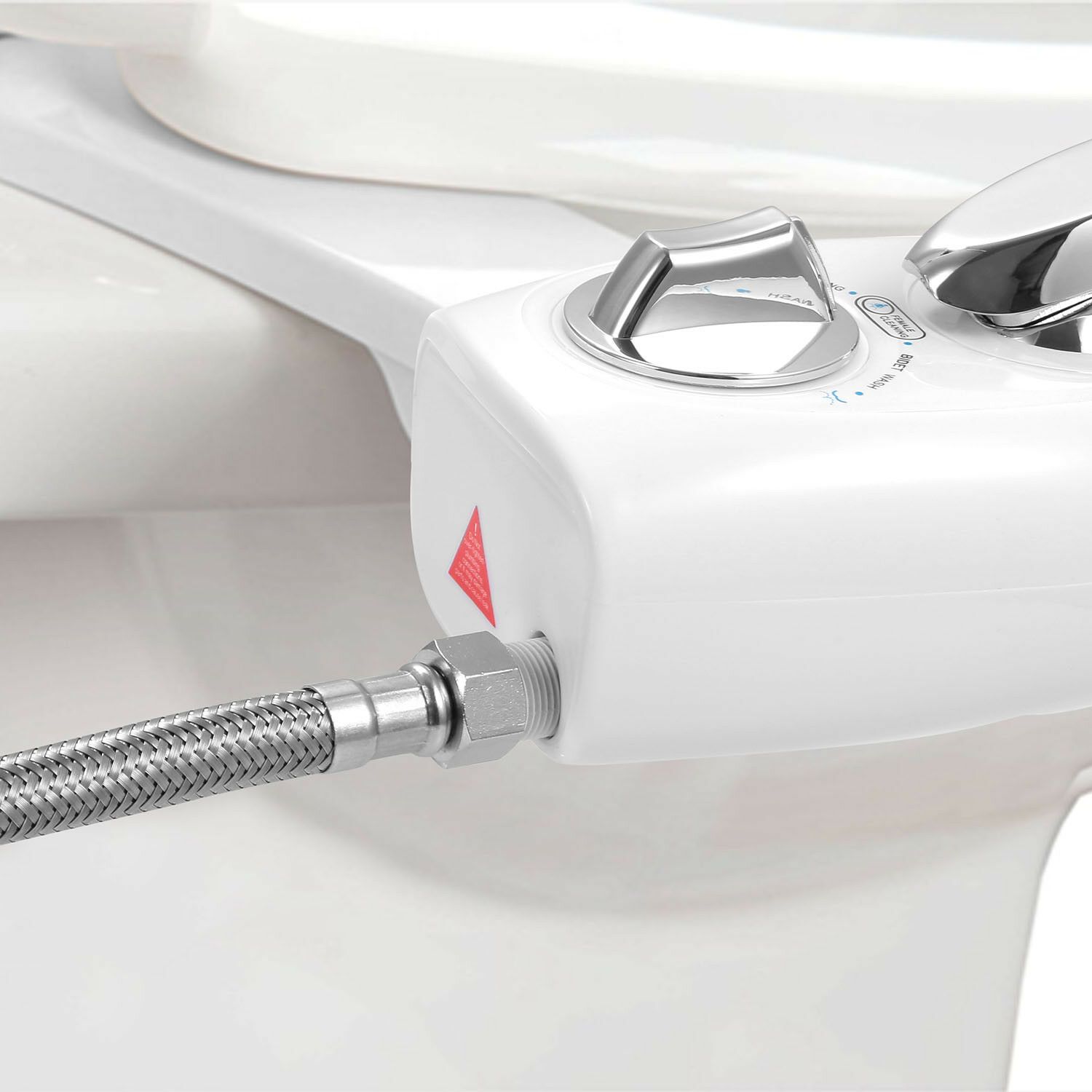 White Bidet Attachment for Standard Toilets - Dual Nozzle with Self-Cleaning