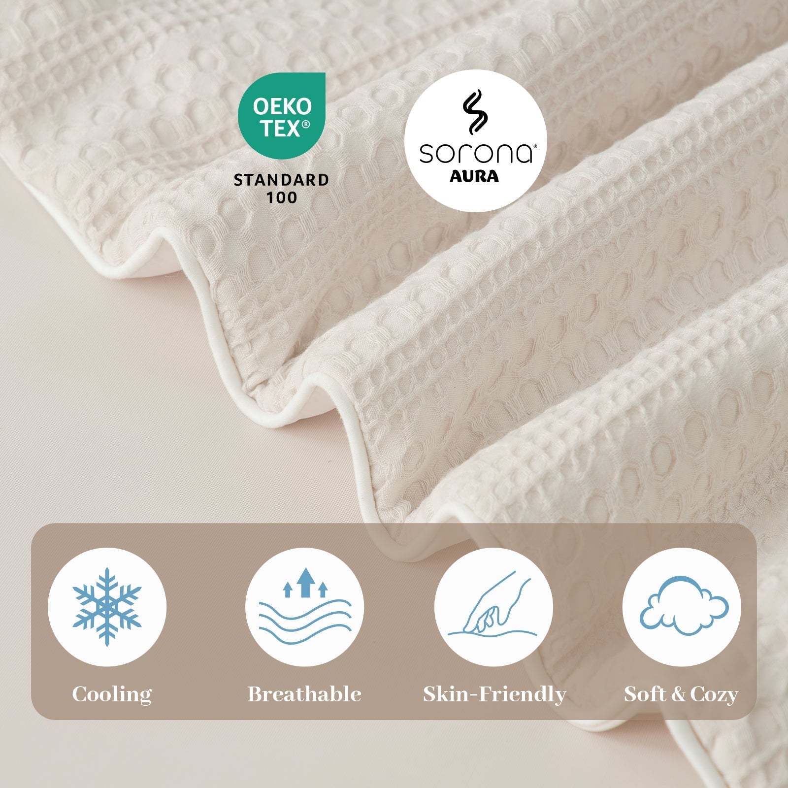 Waffle Cooling Comforter with Sorona Fiber – Breathable Design for Warm Sleepers