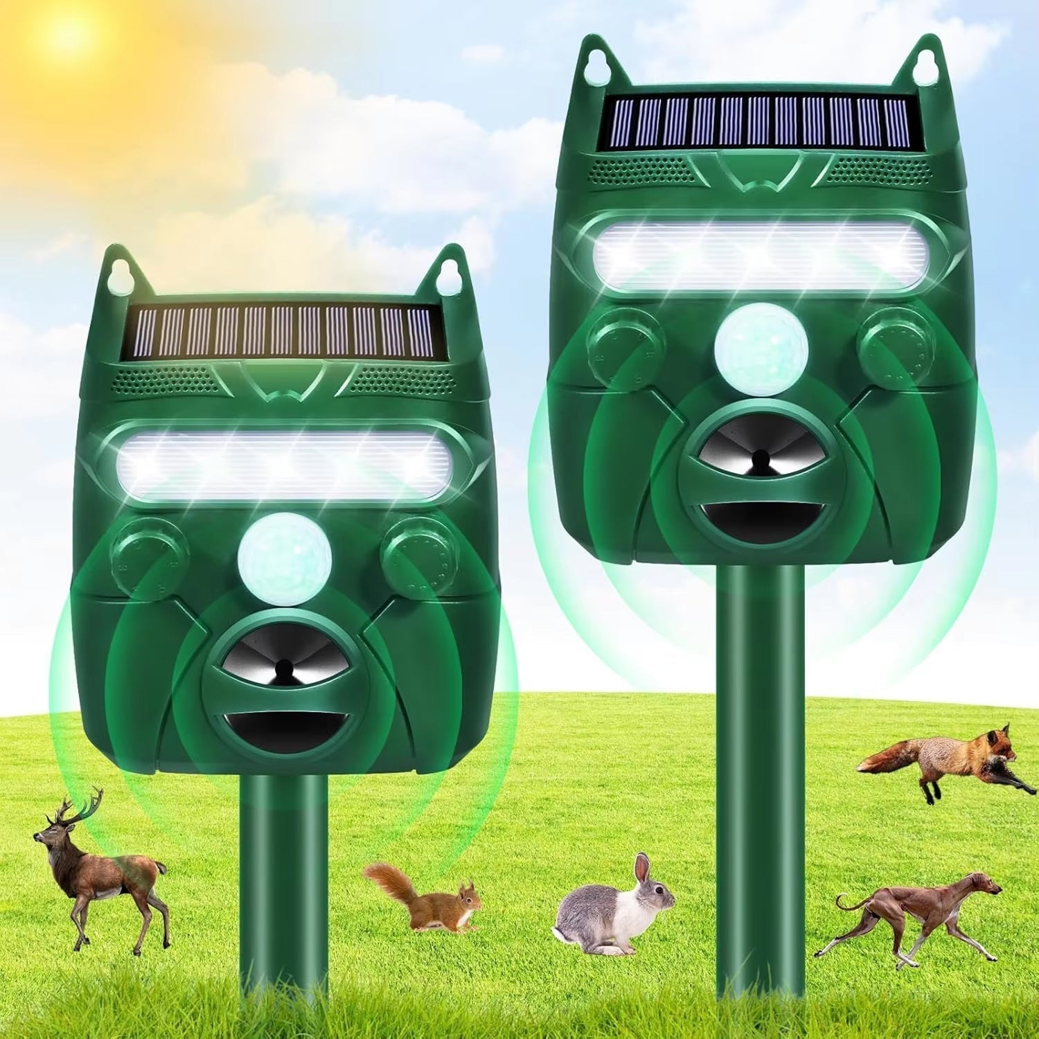 Ultrasonic Solar-Powered Cat and Bird Repellent for Garden Pest Control