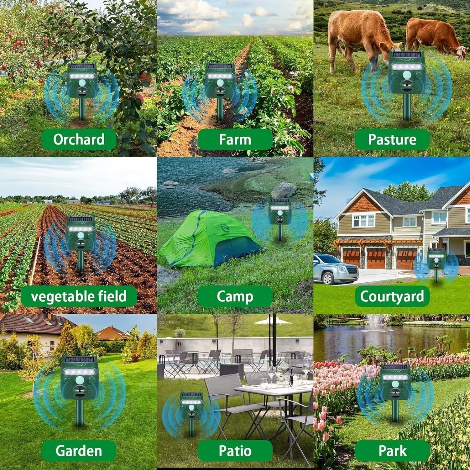 Ultrasonic Solar-Powered Cat and Bird Repellent for Garden Pest Control