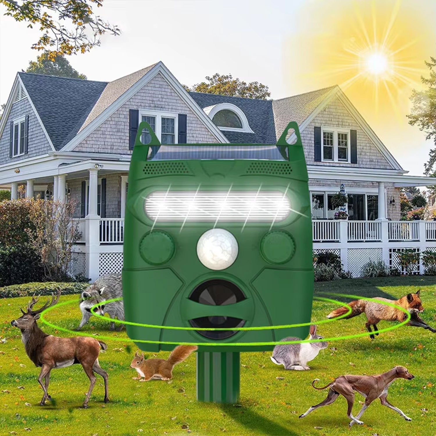 Ultrasonic Solar-Powered Cat and Bird Repellent for Garden Pest Control