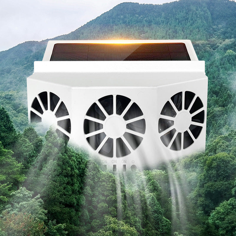 Solar Powered Vehicle Exhaust Fan with Adjustable Panel for Airflow