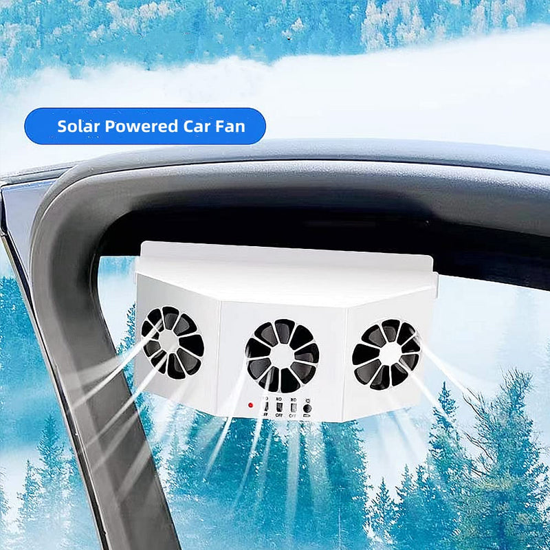 Solar Powered Vehicle Exhaust Fan with Adjustable Panel for Airflow