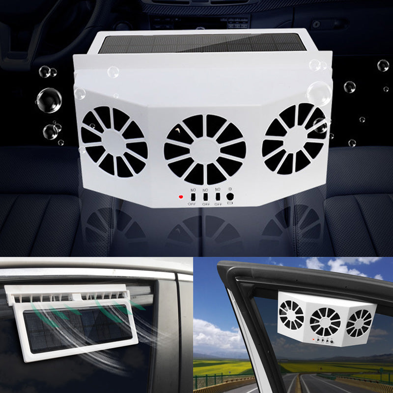 Solar Powered Vehicle Exhaust Fan with Adjustable Panel for Airflow
