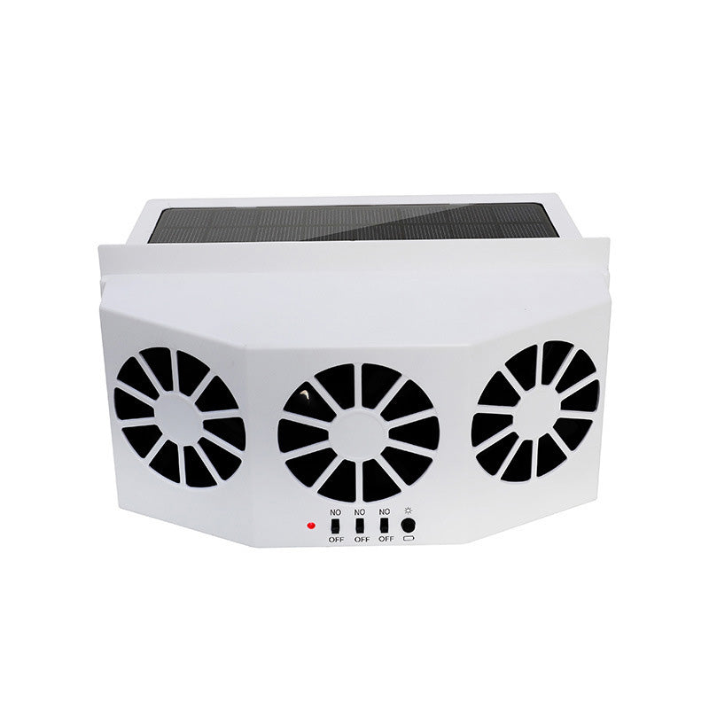Solar Powered Vehicle Exhaust Fan with Adjustable Panel for Airflow