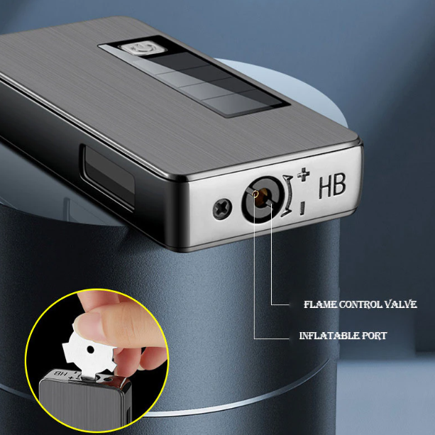 Solar-Powered Jet Lighter with LED Light - Compact for Outdoor Use