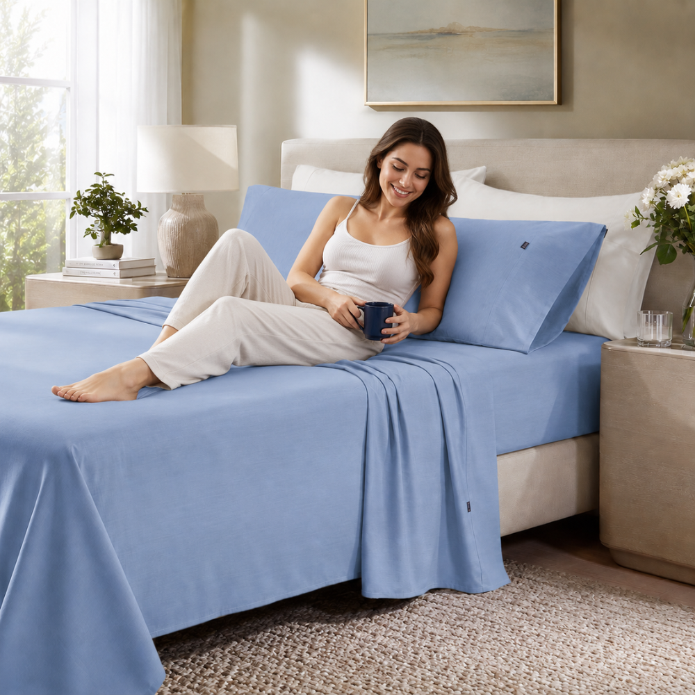 Bamboo Bed Sheet Set – Soft, Breathable, Hypoallergenic Fabric for All-Season Comfort