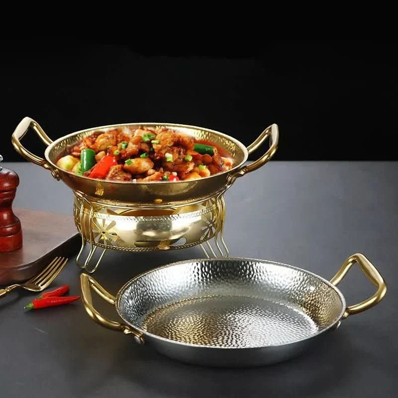 EleganceCraft Hammered Stainless Steel Cooking Pot