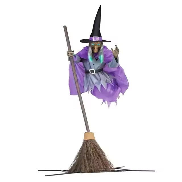6-Foot Floating Witch Decoration for Halloween | Easy Outdoor Setup