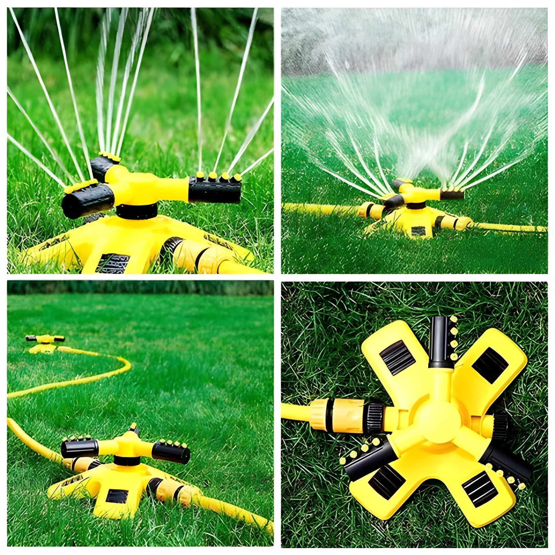 Adjustable Spray Distance Garden Sprinkler with 360° Rotation and Hose Connector