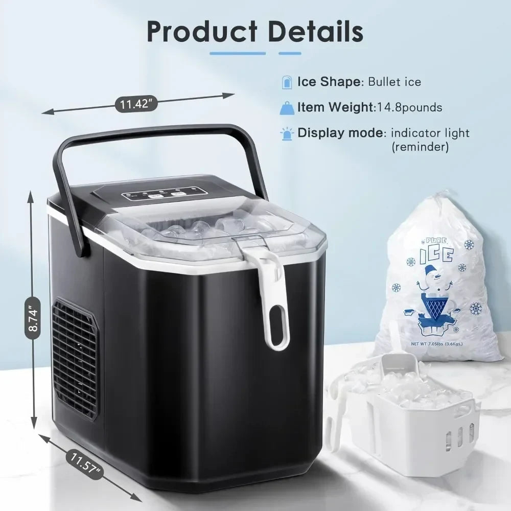 Portable Ice Machine for Countertops – Self-Cleaning, Perfect for Home & Outdoors