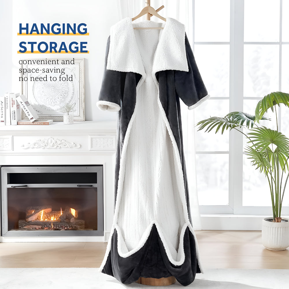 Cozy Smart Heated Blanket Robe with Hood and Pockets