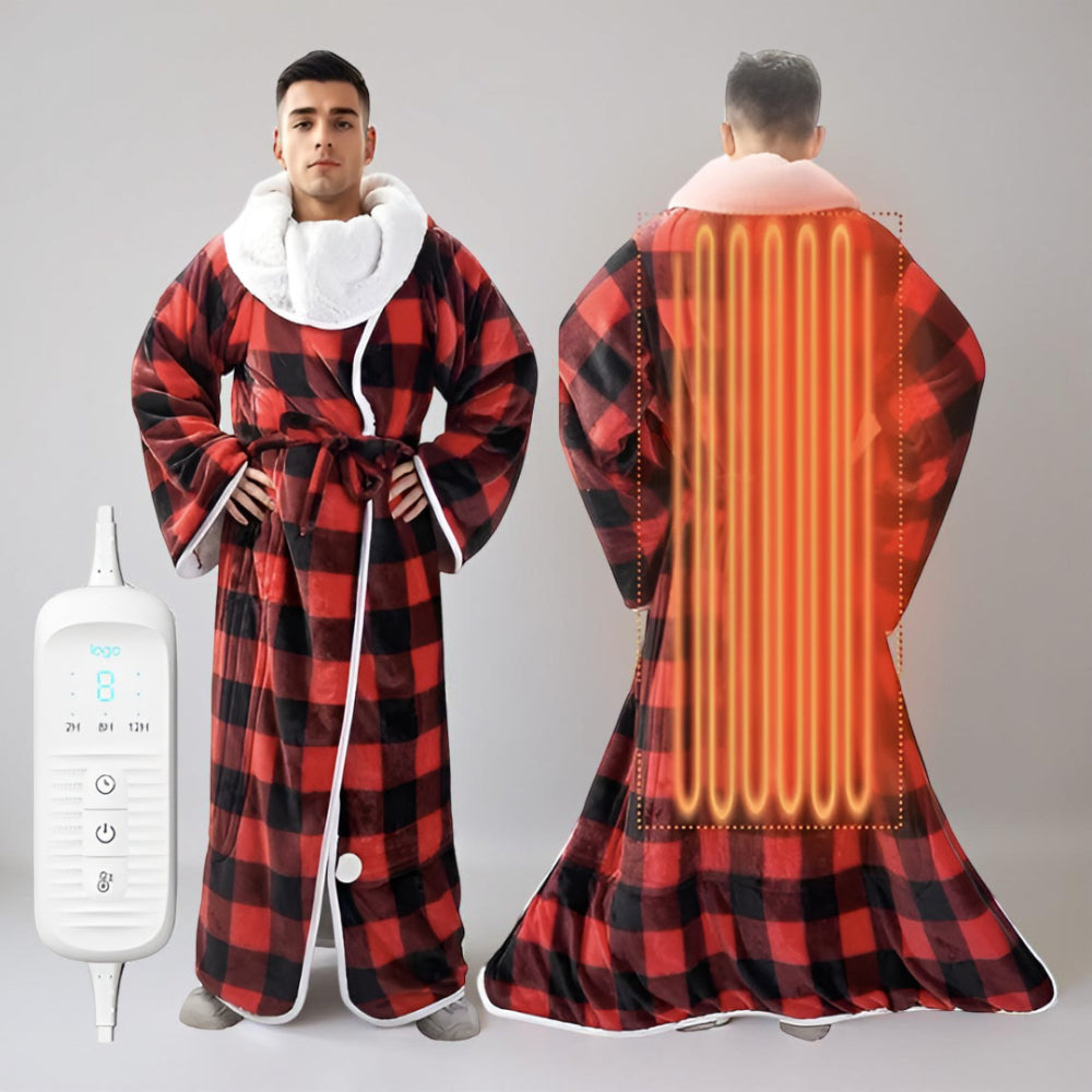 Cozy Smart Heated Blanket Robe with Hood and Pockets
