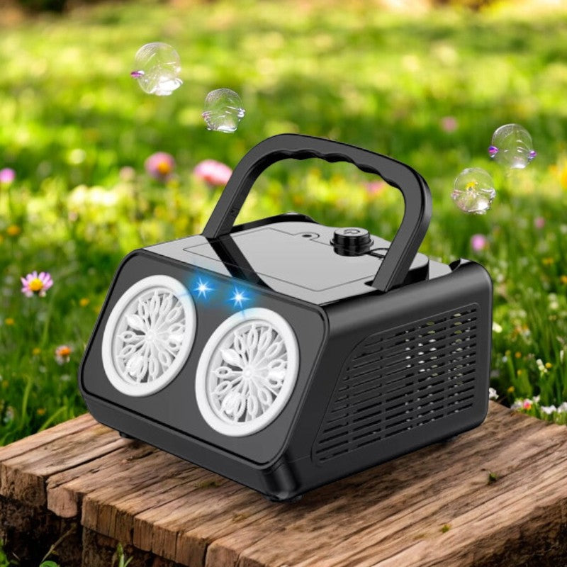 Portable Bubble Blower with Dual Fans – Over 20,000 Bubbles/Min