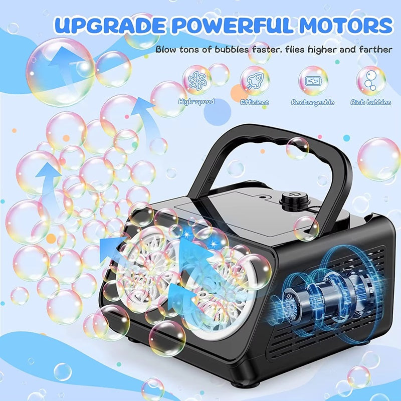 Portable Bubble Blower with Dual Fans – Over 20,000 Bubbles/Min