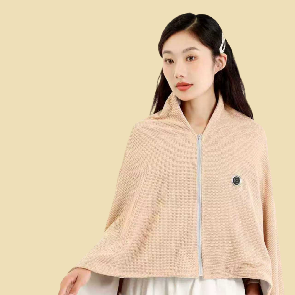 CozyWrap USB Heated Shawl: Instant Warmth for Home and Travel