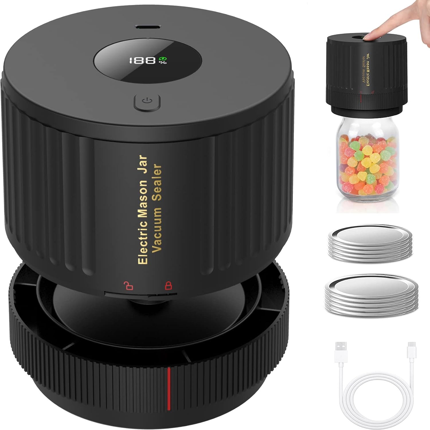 One-Touch Vacuum Sealer for Mason Jars – Easy Food Preservation Machine