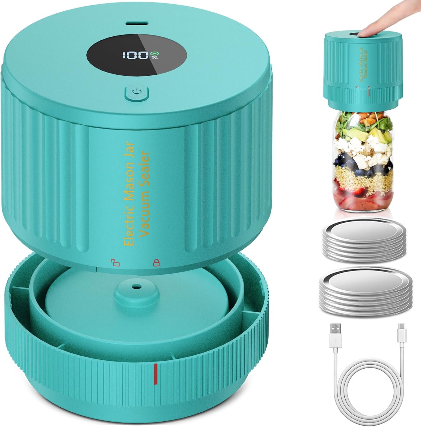 One-Touch Vacuum Sealer for Mason Jars – Easy Food Preservation Machine